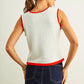 T6411 FLAG KNITTED TOP