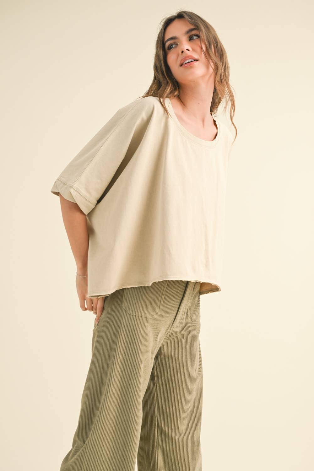 T3736   DYE AND WASH OVERSIZED TOP