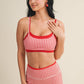 Gingham Print Double Layered Sports Bra