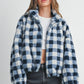 Fall Drop Shoulder Plaid Fall Jacket - BMJ7504
