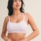 Gingham Print Double Layered Sports Bra