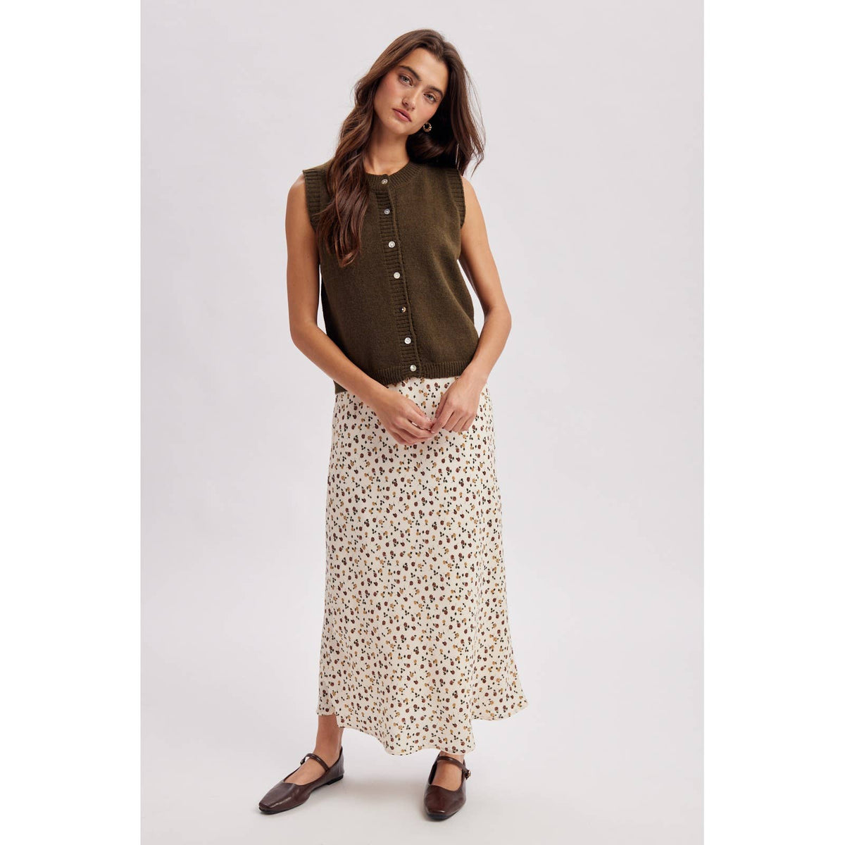 SLEEVELESS SWEATER VEST / WL26-13059