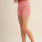 Gingham Print Contrast Binding Biker Shorts