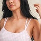 Gingham Print Double Layered Sports Bra