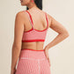 Gingham Print Double Layered Sports Bra