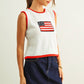 T6411 FLAG KNITTED TOP