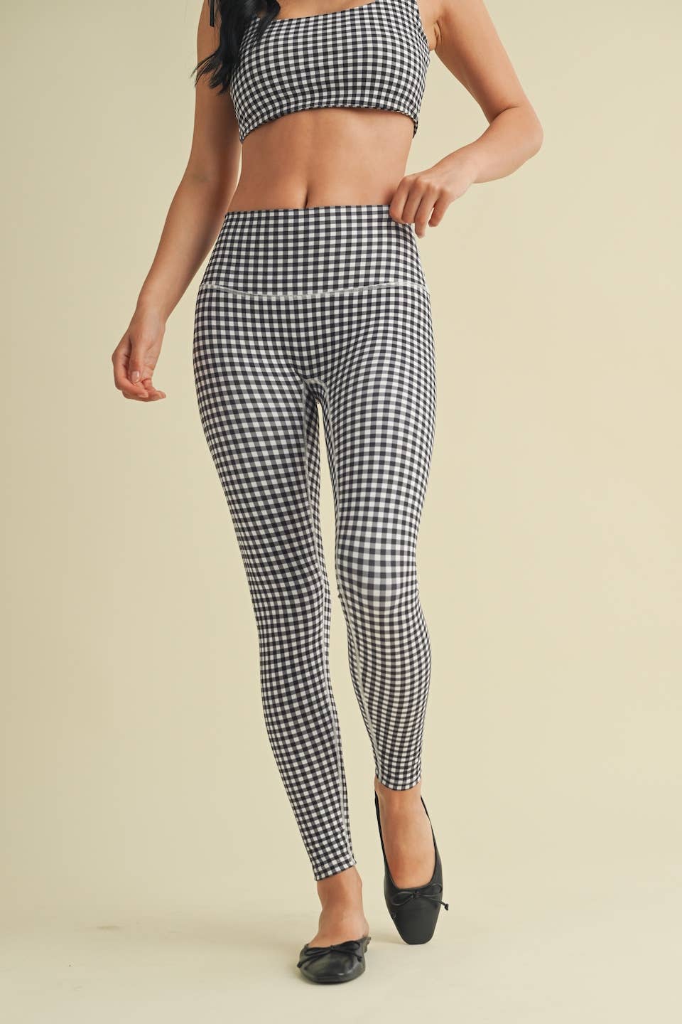 Gingham Print Aligned Performance High-Rise Leggings