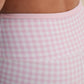 Gingham Print Contrast Binding Biker Shorts