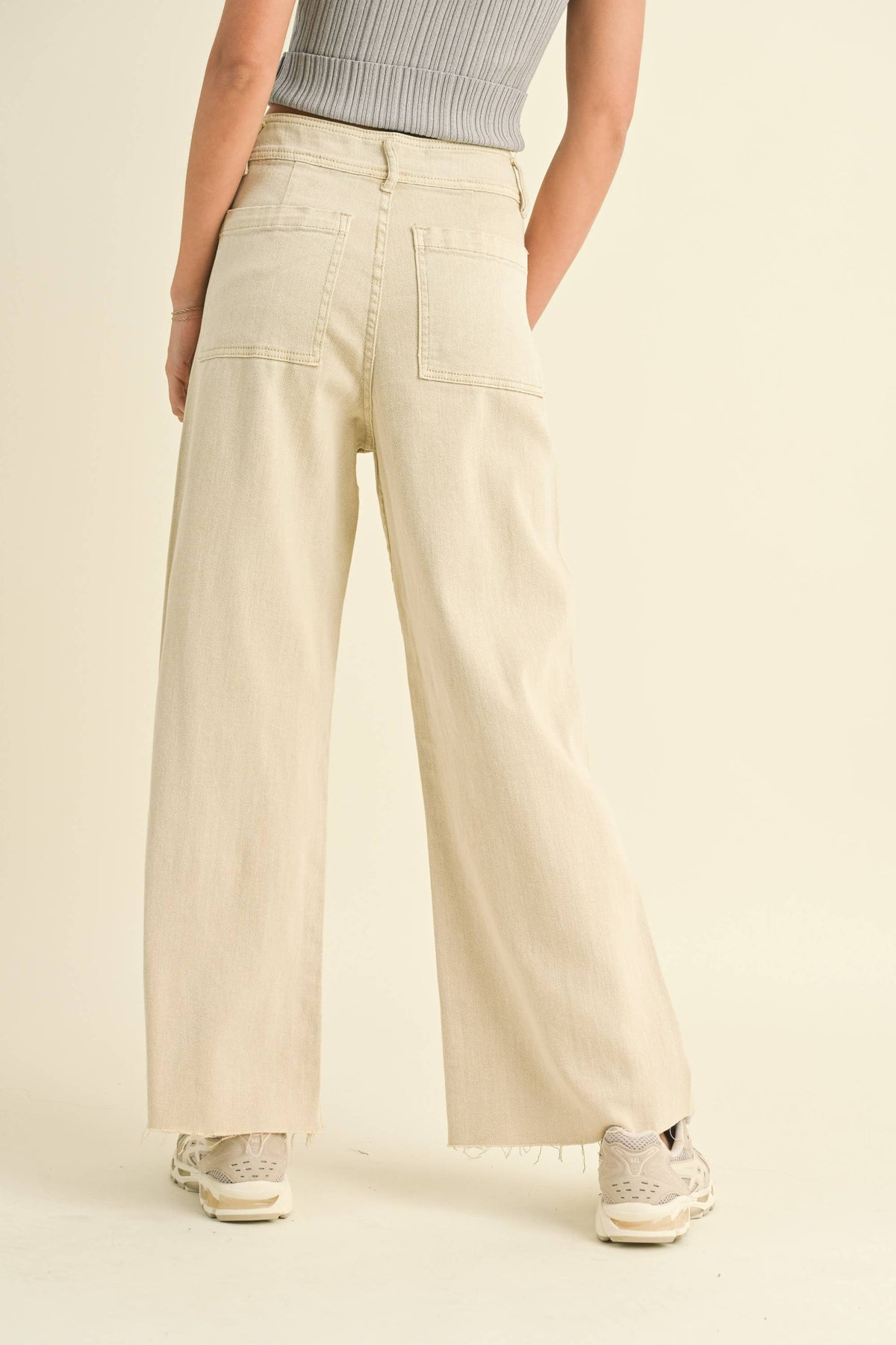 MMP623   STRAIGHT WIDE LEG DENIM PANTS