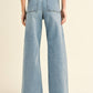 MMP623   STRAIGHT WIDE LEG DENIM PANTS