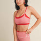 Gingham Print Double Layered Sports Bra