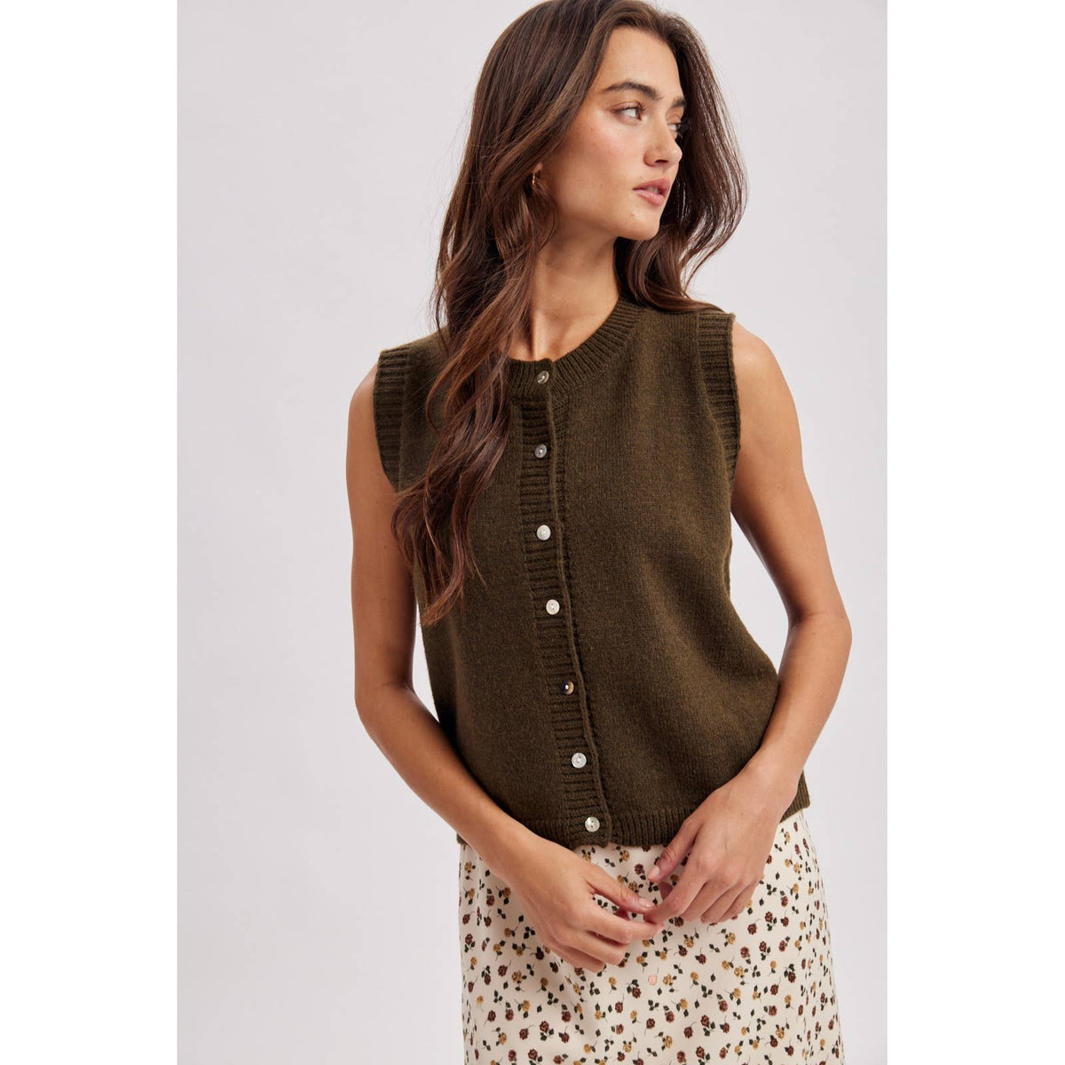 SLEEVELESS SWEATER VEST / WL26-13059