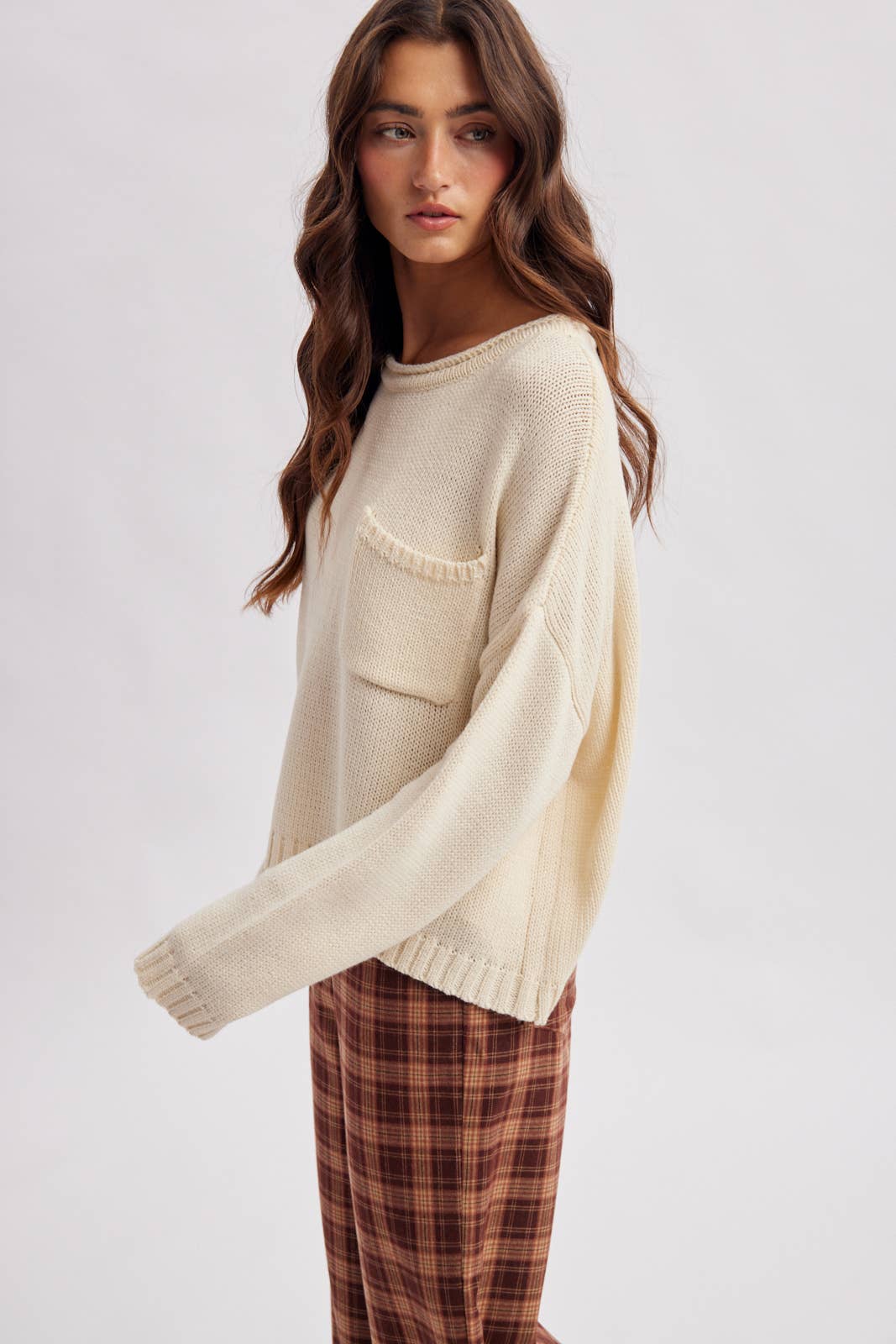 ROLL NECK POCKET SWEATER / WL26-12577