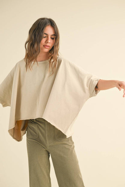 T3736   DYE AND WASH OVERSIZED TOP