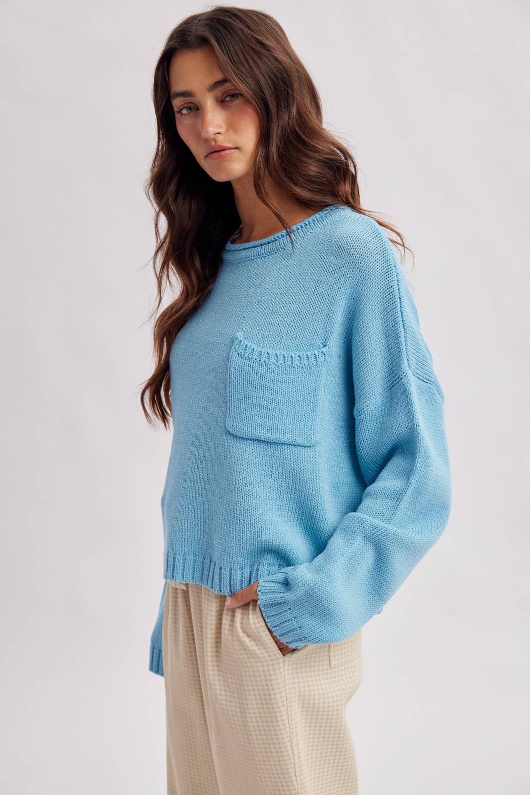 ROLL NECK POCKET SWEATER / WL26-12577