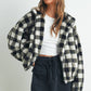 Fall Drop Shoulder Plaid Fall Jacket - BMJ7504