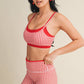 Gingham Print Double Layered Sports Bra