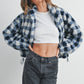 Fall Drop Shoulder Plaid Fall Jacket - BMJ7504
