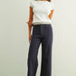 MMP623   STRAIGHT WIDE LEG DENIM PANTS