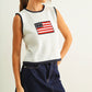 T6411 FLAG KNITTED TOP