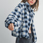 Fall Drop Shoulder Plaid Fall Jacket - BMJ7504