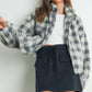 Fall Drop Shoulder Plaid Fall Jacket - BMJ7504