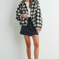 Fall Drop Shoulder Plaid Fall Jacket - BMJ7504
