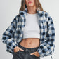 Fall Drop Shoulder Plaid Fall Jacket - BMJ7504