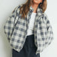 Fall Drop Shoulder Plaid Fall Jacket - BMJ7504
