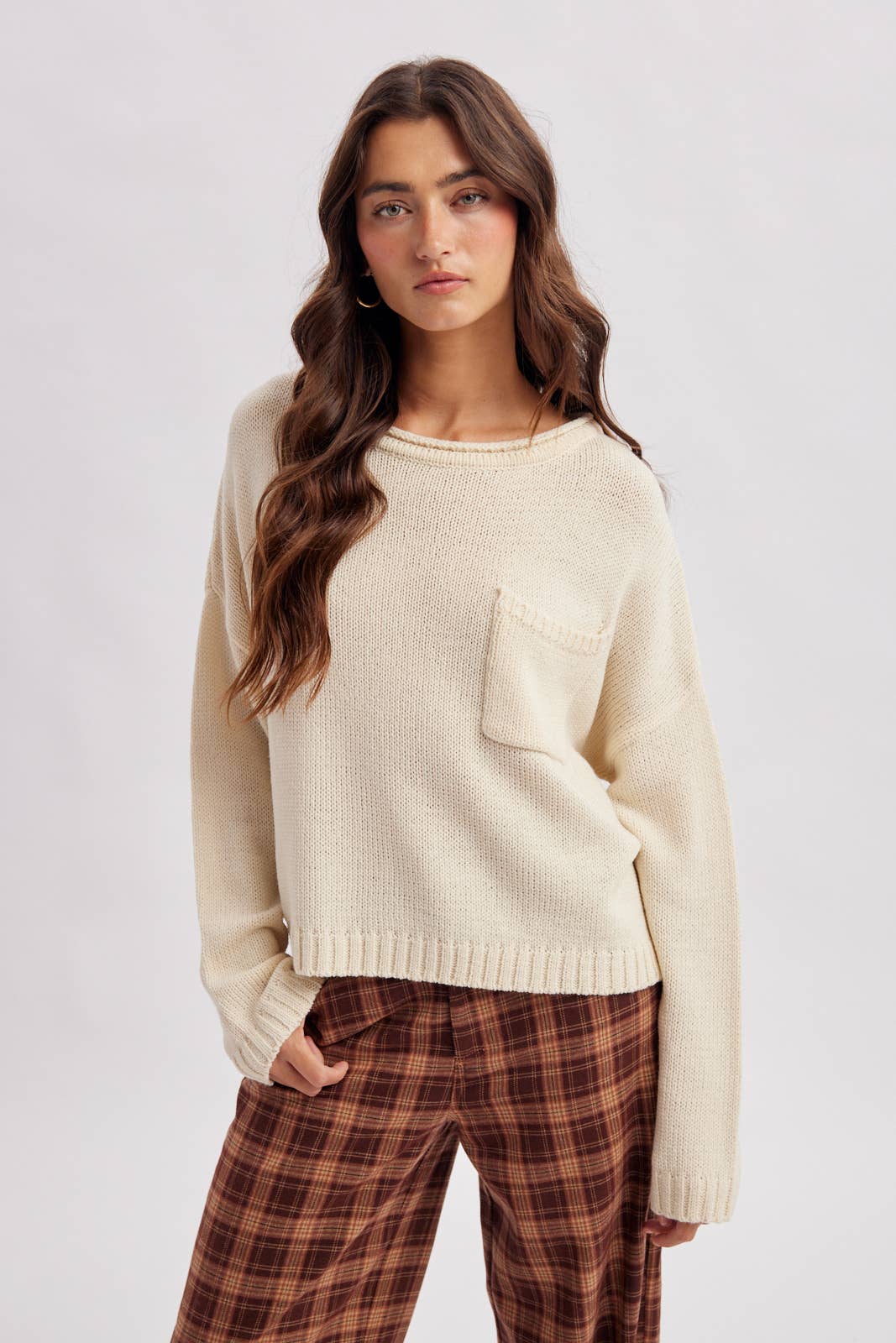 ROLL NECK POCKET SWEATER / WL26-12577