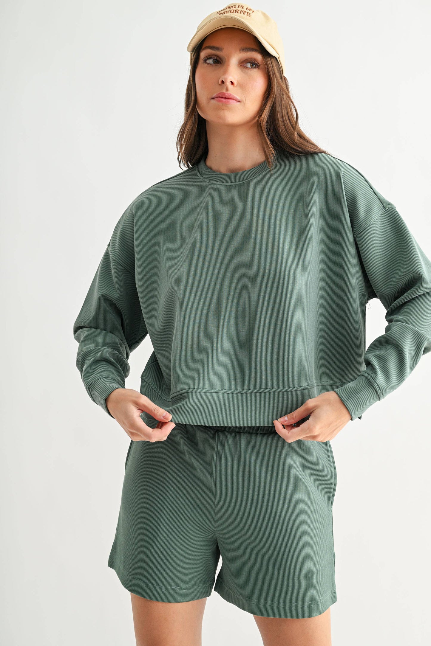 Luxe Sand Wash Rib Sweater