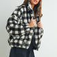 Fall Drop Shoulder Plaid Fall Jacket - BMJ7504
