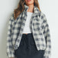 Fall Drop Shoulder Plaid Fall Jacket - BMJ7504