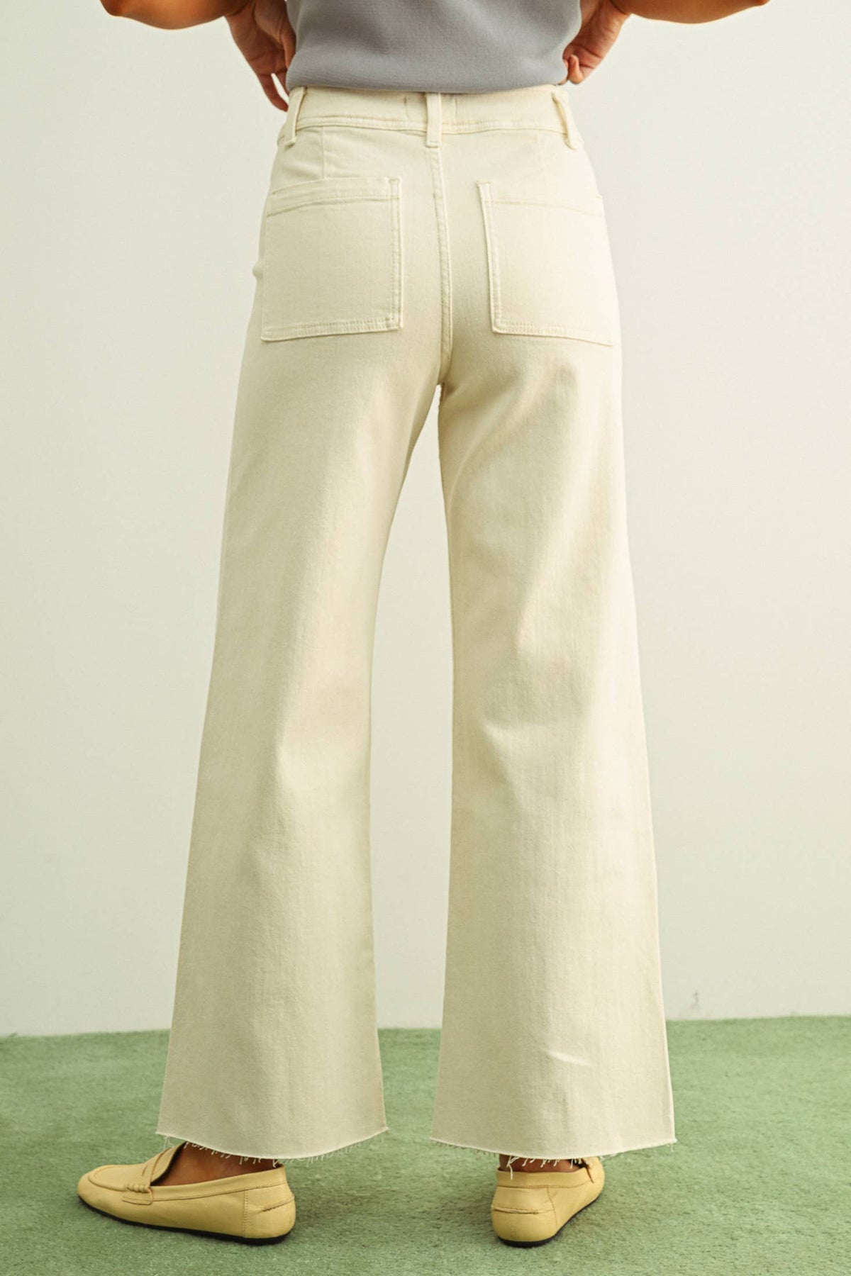 MMP623   STRAIGHT WIDE LEG DENIM PANTS