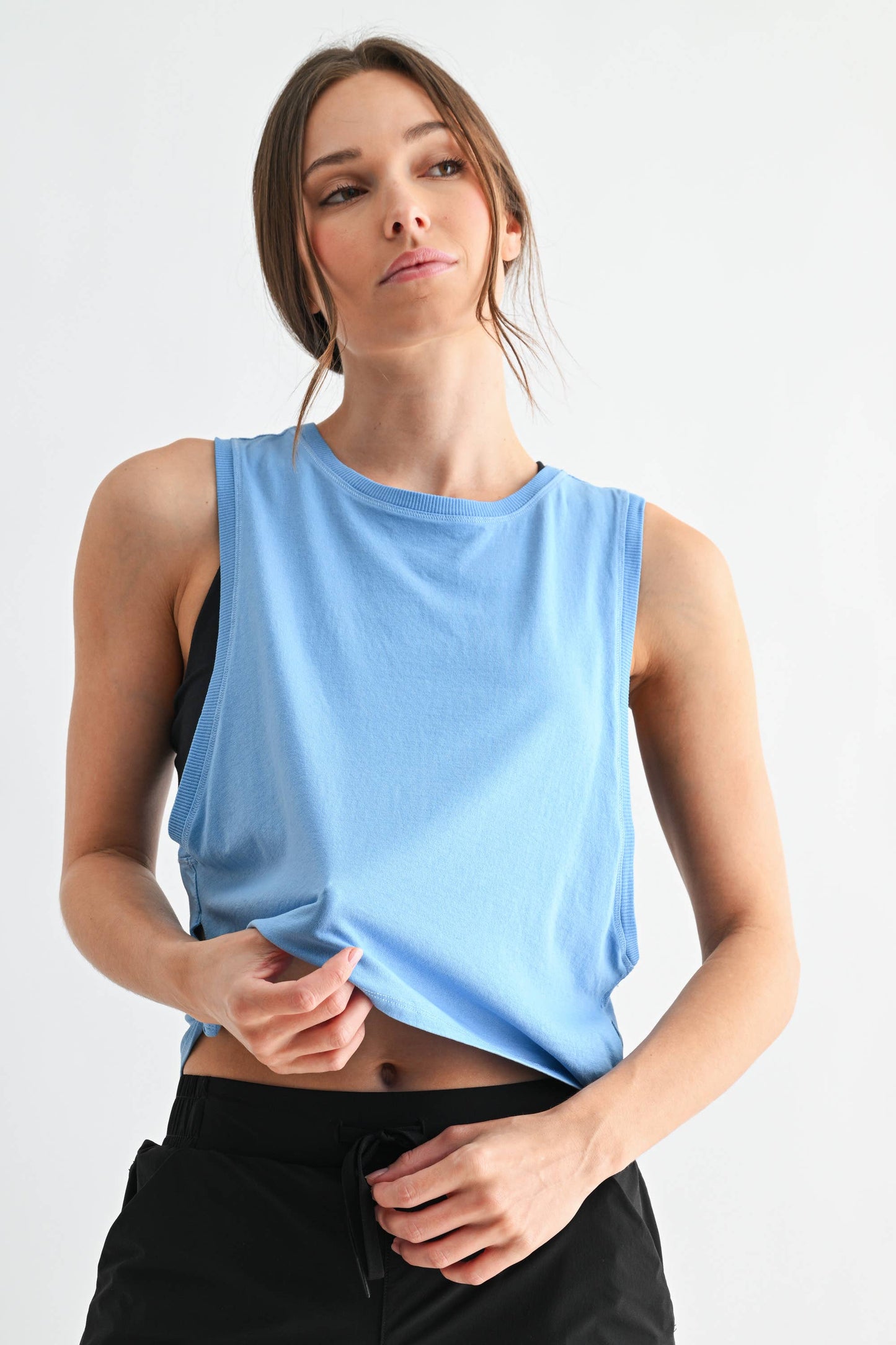 Pima Cotton Relaxed Side-Knot Tank