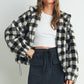 Fall Drop Shoulder Plaid Fall Jacket - BMJ7504