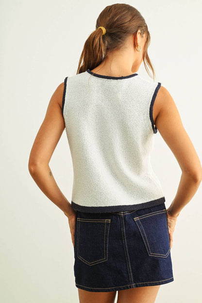 T6411 FLAG KNITTED TOP