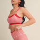 Gingham Print Double Layered Sports Bra
