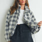 Fall Drop Shoulder Plaid Fall Jacket - BMJ7504