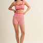 Gingham Print Double Layered Sports Bra