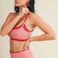 Gingham Print Double Layered Sports Bra