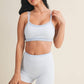 Gingham Print Double Layered Sports Bra
