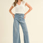 MMP623   STRAIGHT WIDE LEG DENIM PANTS