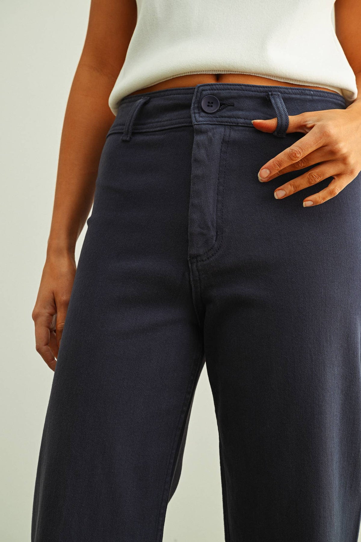 MMP623   STRAIGHT WIDE LEG DENIM PANTS