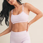 Gingham Print Double Layered Sports Bra